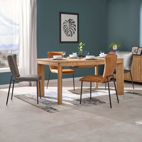 Oceanus Extending Dining Table & 4 Hera Chairs Set