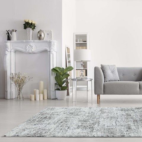 Opal Silver Abstract Rug