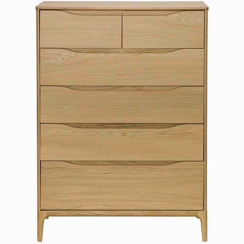 Ercol Rimini 6 Drawer Tall Wide Chest
