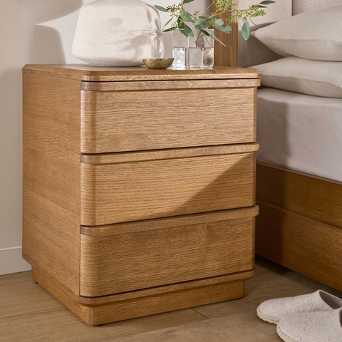 Serene 3 Drawer Bedside Table