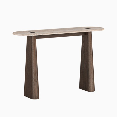 Sonoma Console Table with Travertine Top