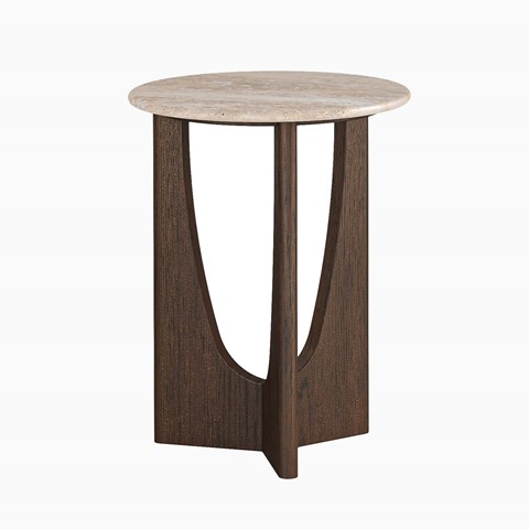 Sonoma Side Table with Travertine Top