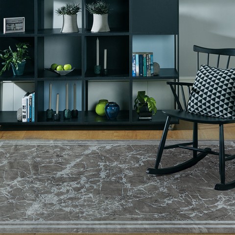Zehraya Silver Border Rug